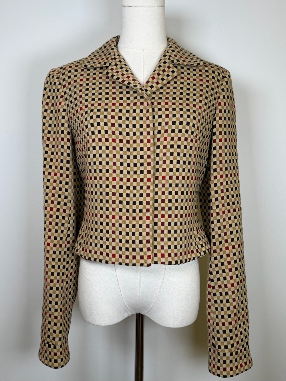 Marisa Minicucci Vintage Virgin Wool Blend Cropped Blazer Jacket Women’s Size 6